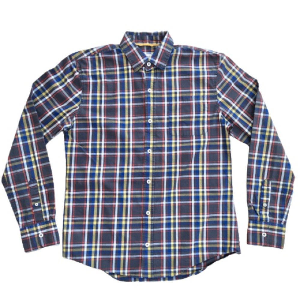 ⭐️Mini Boden⭐️Plaid Button Down Shirt Boy's Kid's Youth sz 13-14Y Western Preppy